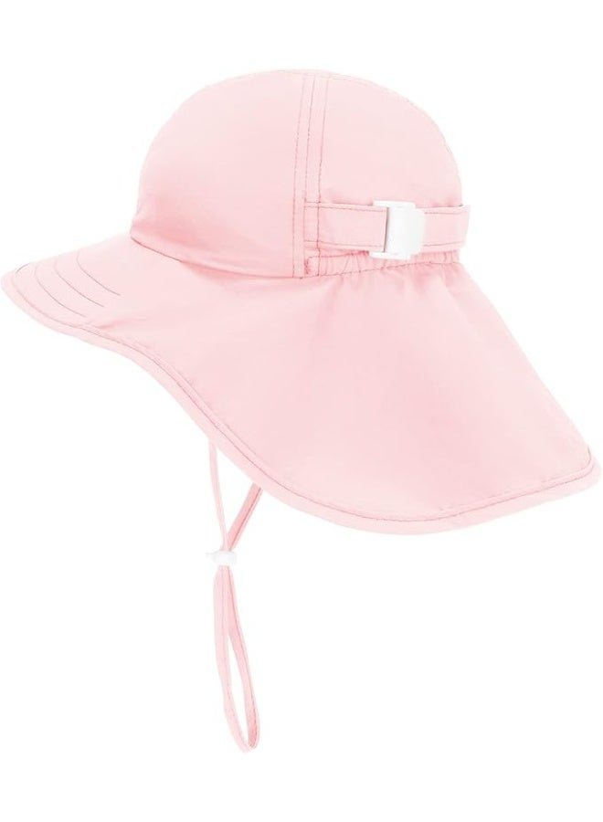Zelda Matilda Sunhat Infant Toddler & Kids Summer Water Flap Baby Swim hat UPF 50 Boy & Girl Beach ,Light Pink,   6-24 Months - Image 2